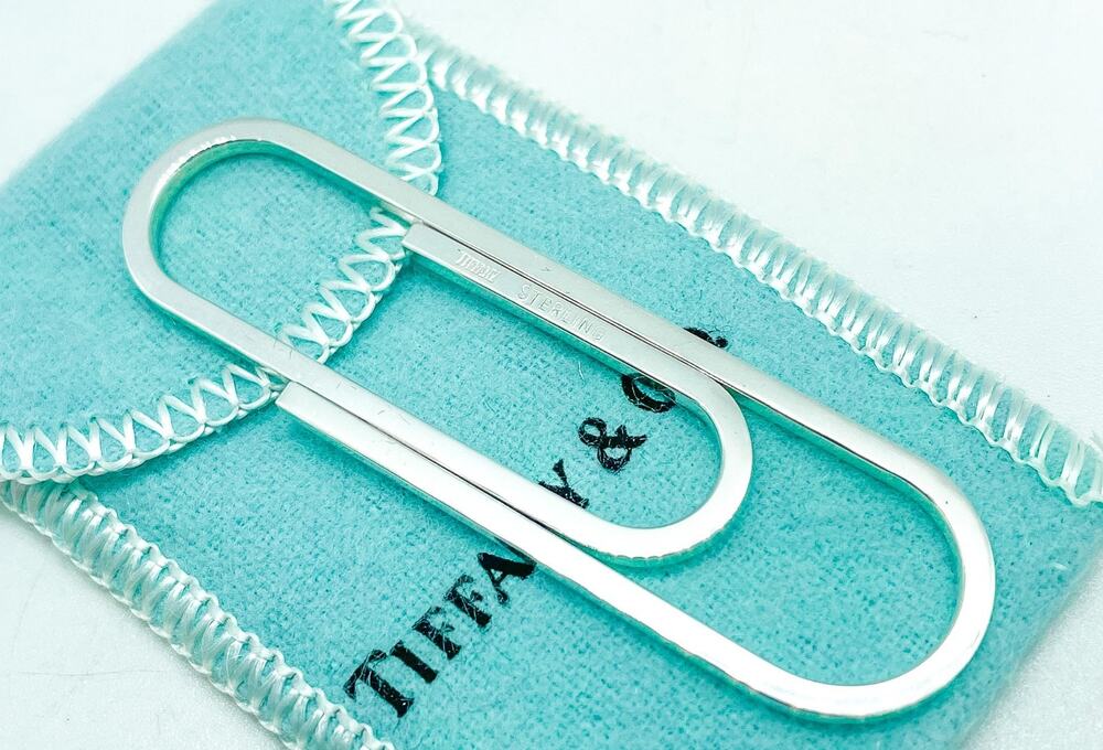 Tiffany & Co Sterling Silver Paperclip Money Clip Holder 2.5"